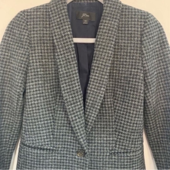 J. Crew Blazer Parke Wool in Houndstooth Slate Grey Black - Picture 3 of 6